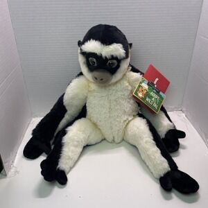 Rare FAO Schwarz Spider Monkey Plush 18" Black White Ape Soft 2023 NWT